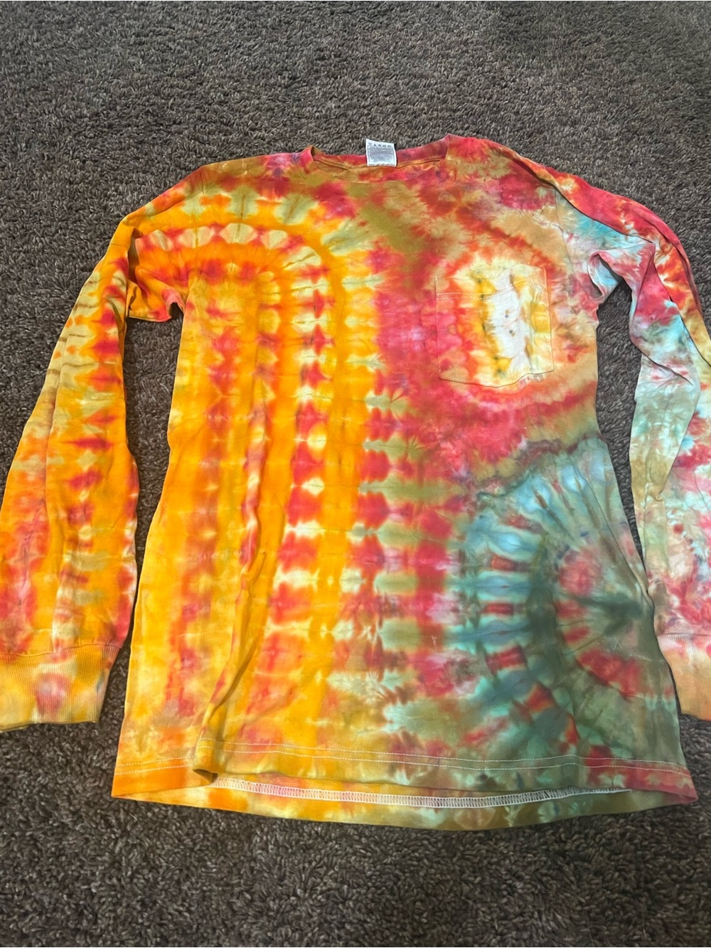 Tie Dye Long Sleeve Pocket Shirt